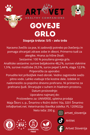 ArtVet goveje grlo, 200g