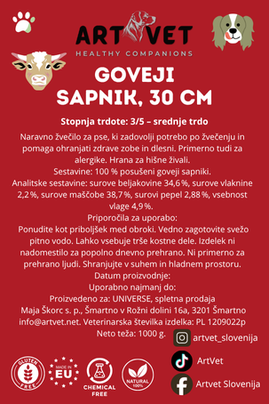 ArtVet goveji sapnik, 30 cm, 1000g