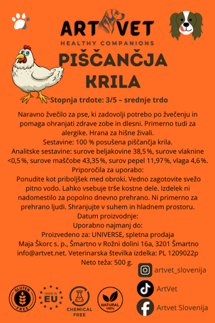 ArtVet piščančja krila, 500 g