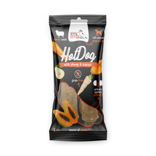 Hot Dog z zelenjavo in papajo v ovčji koži, 2 kosa
