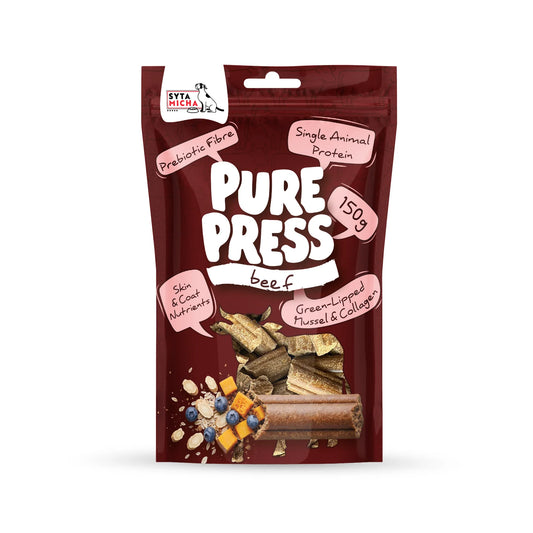 Hladno stiskani priboljški z govedino za pse, 150 g