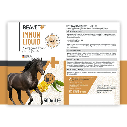 Tekočina za podporo zdravega imunskega sistema konjev, 500 ml