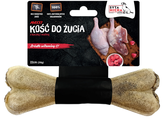 Žvečilna kost - raca in maline, 22 cm