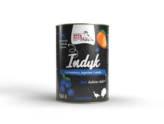 Puran z prepelico, jagodičevjem in mangom, 400 g