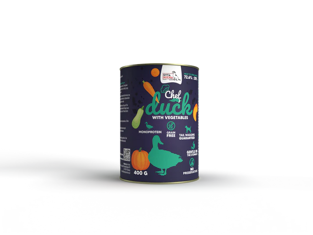 Chef wet dog food - duck, 400 g