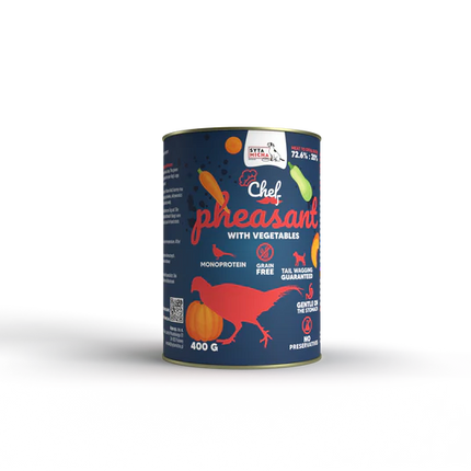 Chef wet dog food - pheasant, 400 g