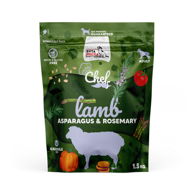 Chef dry dog food with probiotics - lamb, 1.5 kg