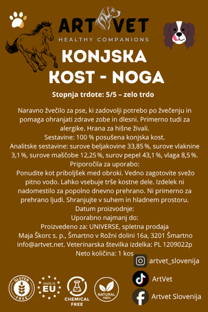 ArtVet konjska kost – noga, 1 kos