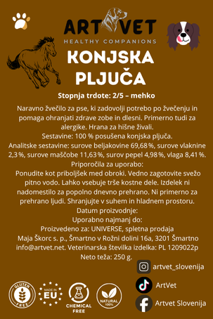 ArtVet konjska pljuča, 250 g