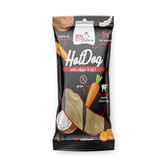 Hot Dog z zajcem in MCT, 2 kosa