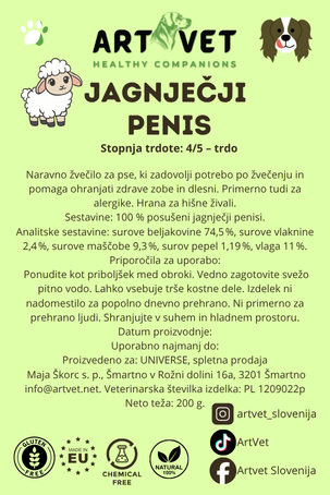 ArtVet jagnječji penis, 200g
