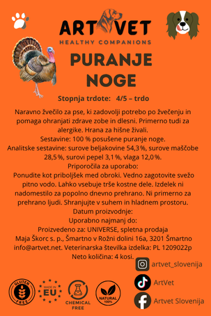 ArtVet puranje noge, 4 kosi