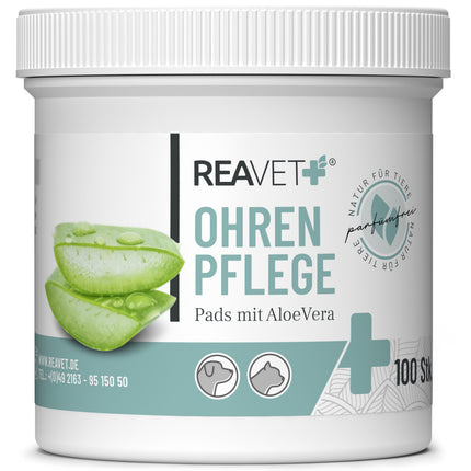 Aloe vera ear cleaning pads for dogs and cats, 100 pads