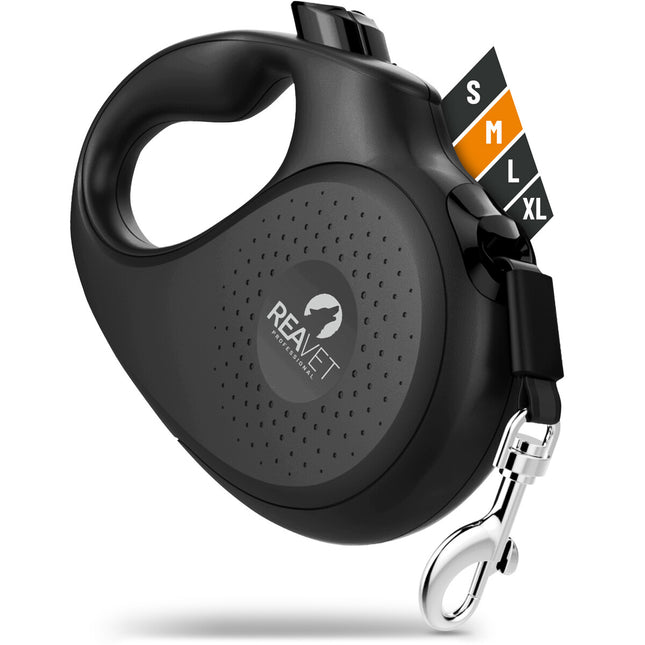 Premium retractable dog lead, M - 5 m