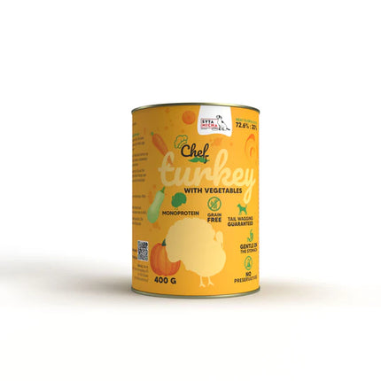 Chef wet dog food - turkey, 400 g