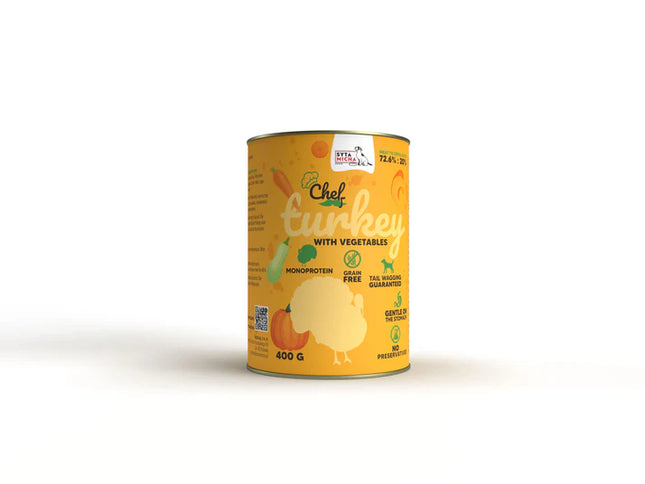 Chef wet dog food - turkey, 400 g